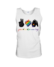 LGBT Peace Love Unisex Tank tile