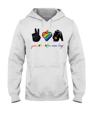 LGBT Peace Love Hooded Sweatshirt front