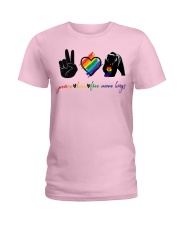 LGBT Peace Love Ladies T-Shirt tile
