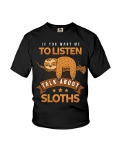 Sloth Talk About Sloths Lazy Sleeping Youth T-Shirt tile