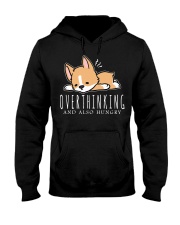 Corgi Dog Overthinking And Also Hungry Hooded Sweatshirt front