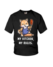 Shiba Inu Dog My Kitchen My Rules Youth T-Shirt tile