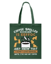 Golden Retriever Dog Coffee Spelled Tote Bag tile