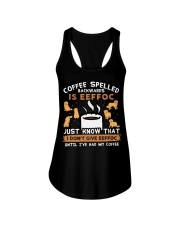 Golden Retriever Dog Coffee Spelled Ladies Flowy Tank tile