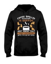Golden Retriever Dog Coffee Spelled Hooded Sweatshirt front