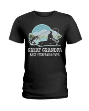 Fish Great Grandpa Best Fisherman Ever Ladies T-Shirt tile