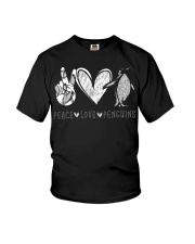Penguins Peace Love Penguins Youth T-Shirt tile