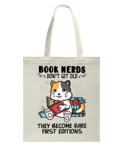 Cat Book Nerds Don't Get Old Tote Bag tile