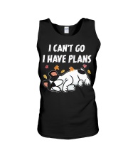 Bulldog Dog I Can't Go I Have Plans Unisex Tank tile
