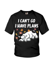 Bulldog Dog I Can't Go I Have Plans Youth T-Shirt tile