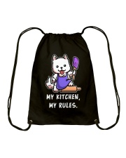 Samoyed Dog My Kitchen My Rules Drawstring Bag tile