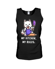 Samoyed Dog My Kitchen My Rules Unisex Tank tile