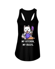 Samoyed Dog My Kitchen My Rules Ladies Flowy Tank tile