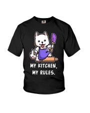 Samoyed Dog My Kitchen My Rules Youth T-Shirt tile