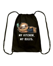Sloth My Kitchen My Rules Drawstring Bag tile