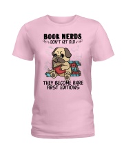 Book Nerds Don't Get Old Pug Dog Ladies T-Shirt tile