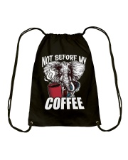 Elephants Not Before My Coffee Drawstring Bag tile