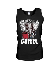 Elephants Not Before My Coffee Unisex Tank tile
