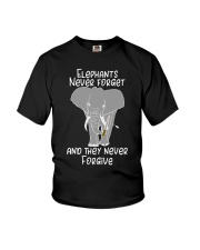 Elephants Never Forget And They Never Forgive Youth T-Shirt tile