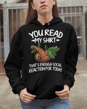 Sloth You Read My Shirt Hooded Sweatshirt apparel-hooded-sweatshirt-lifestyle-07
