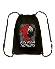 Pug Dog Busy Doing Nothing Drawstring Bag tile