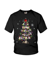 Pug Dog Cute Christmas Tree Gift Youth T-Shirt tile