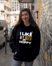 Beer I Like My Beer Hoppy Hooded Sweatshirt lifestyle-unisex-hoodie-front-1