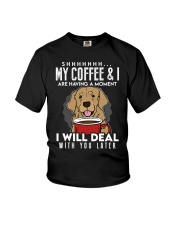 Golden Retriever Dog My Coffee Youth T-Shirt tile