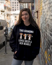 Beagle Dog This Grandma Loves Beer Hooded Sweatshirt lifestyle-unisex-hoodie-front-1