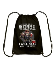 Firefighter My Coffee And I Are Having A Moment Drawstring Bag tile