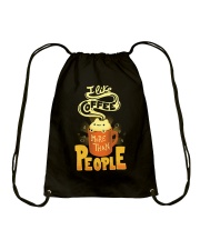 Cat I Like Coffee More Than People Drawstring Bag tile