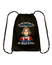 Coffee My Brain Is Full Drawstring Bag tile