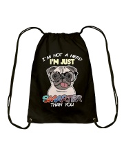Pug Dog I'm Not A Nerd Drawstring Bag tile