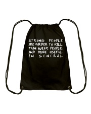 Gym Strong People Are Harder To Kill Drawstring Bag tile