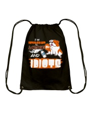 Bulldog Dog I'm Intolerant To Lactose And Idiots Drawstring Bag tile
