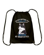 Husky Dog My Brain Is Full Drawstring Bag tile