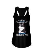 Husky Dog My Brain Is Full Ladies Flowy Tank tile