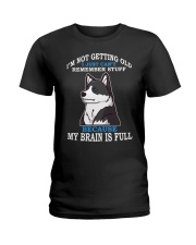 Husky Dog My Brain Is Full Ladies T-Shirt tile