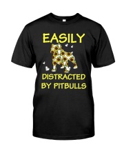 Bulldog Dog Easily Distracted By Pitbulls Classic T-Shirt tile
