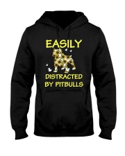 Bulldog Dog Easily Distracted By Pitbulls Hooded Sweatshirt front