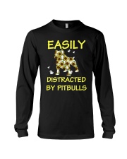 Bulldog Dog Easily Distracted By Pitbulls Long Sleeve Tee tile