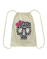 Bulldog Dog Boston Terrier Sugar Skull Drawstring Bag tile