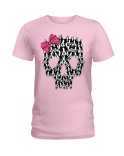 Bulldog Dog Boston Terrier Sugar Skull Ladies T-Shirt tile