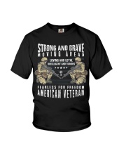 Veteran Strong And Brave Moving Ahead Youth T-Shirt tile