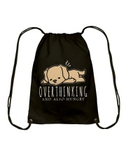 Golden Retriever Dog Overthinking Drawstring Bag tile