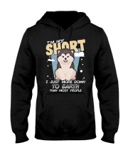 Husky Dog I'm Not Short Hooded Sweatshirt front