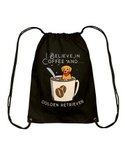 Golden Retriever Dog I Believe In Coffee Drawstring Bag tile