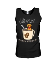 Golden Retriever Dog I Believe In Coffee Unisex Tank tile