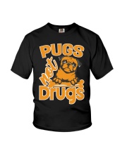 Pug Dog Pugs Not Drugs Youth T-Shirt tile