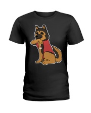 German Shepherd Dog Tattoo I Love Mom Ladies T-Shirt tile